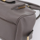 TOD'S Shoulder Bag Leather Gray Gold Auth 207410A-8