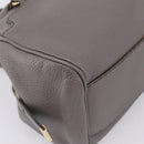 TOD'S Shoulder Bag Leather Gray Gold Auth 207410A-17