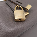 TOD'S Shoulder Bag Leather Gray Gold Auth 207410A-9