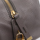 TOD'S Shoulder Bag Leather Gray Gold Auth 207410A-19
