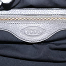 TOD'S Shoulder Bag Leather Gray Gold Auth 207410A-21
