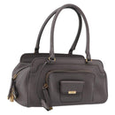 TOD'S Shoulder Bag Leather Gray Gold Auth 207410A-1