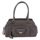 TOD'S Shoulder Bag Leather Gray Gold Auth 207410A-13