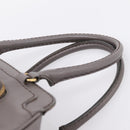 TOD'S Shoulder Bag Leather Gray Gold Auth 207410A-14