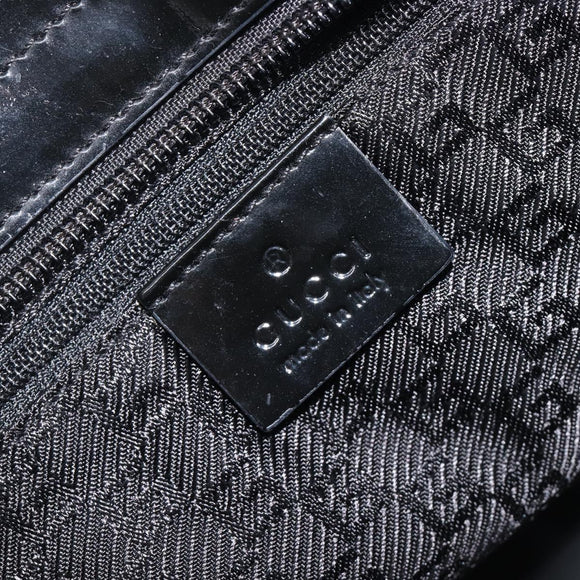GUCCI Tote Bag Canvas Black Gold 002 1119 Auth 207412