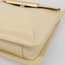 GIVENCHY Shoulder Bag Leather Ivory Gold Auth 207416-9