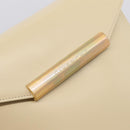 GIVENCHY Shoulder Bag Leather Ivory Gold Auth 207416-17