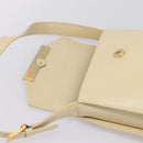 GIVENCHY Shoulder Bag Leather Ivory Gold Auth 207416-10