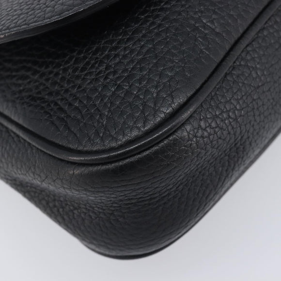 GUCCI Soho Chain Shoulder Bag Leather Black Gold 536224 Auth 207417V