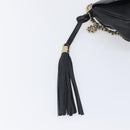 GUCCI Soho Chain Shoulder Bag Leather Black Gold 536224 Auth 207417V-8