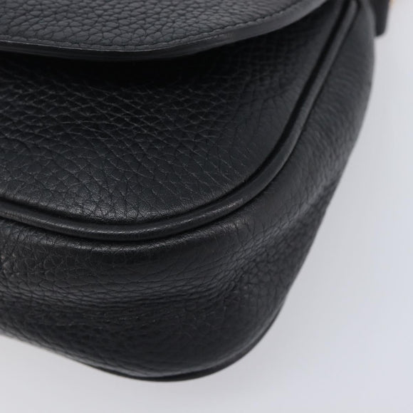 GUCCI Soho Chain Shoulder Bag Leather Black Gold 536224 Auth 207417V