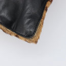 LOEWE Hand Bag Harako Leather Brown Gold Auth 207420A-16