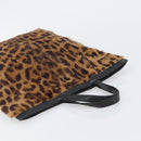 LOEWE Hand Bag Harako Leather Brown Gold Auth 207420A-6