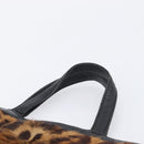 LOEWE Hand Bag Harako Leather Brown Gold Auth 207420A-8