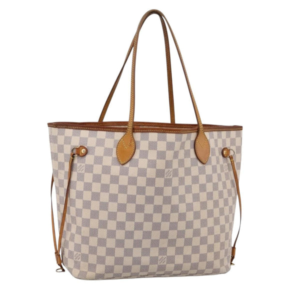 LOUIS VUITTON Damier Azur Neverfull MM Tote Bag N41605 LV Auth 207423