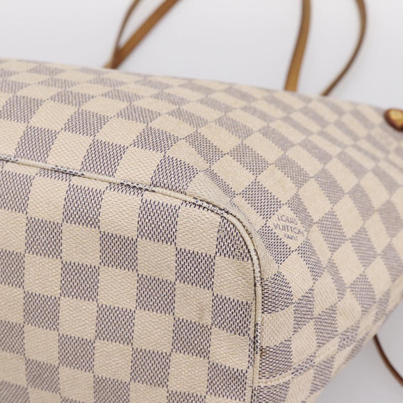 LOUIS VUITTON Damier Azur Neverfull MM Tote Bag N41605 LV Auth 207423