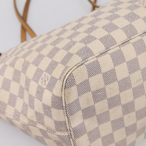 LOUIS VUITTON Damier Azur Neverfull MM Tote Bag N41605 LV Auth 207423