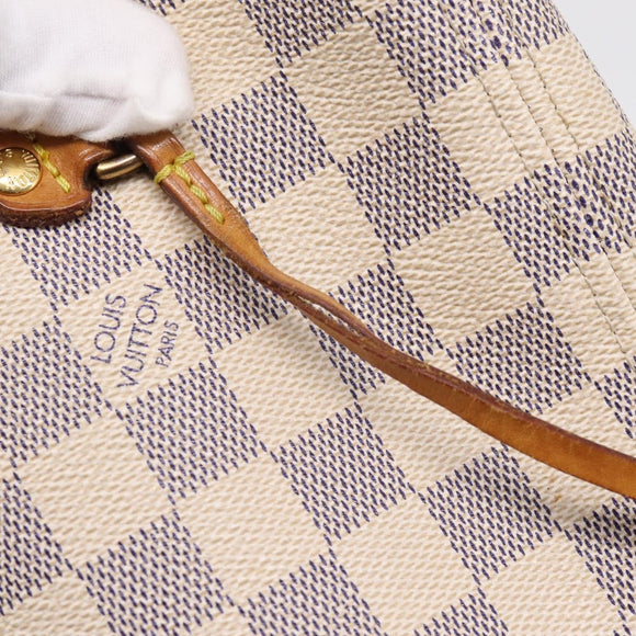 LOUIS VUITTON Damier Azur Neverfull MM Tote Bag N41605 LV Auth 207423