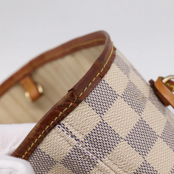 LOUIS VUITTON Damier Azur Neverfull MM Tote Bag N41605 LV Auth 207423