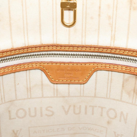 LOUIS VUITTON Damier Azur Neverfull MM Tote Bag N41605 LV Auth 207423