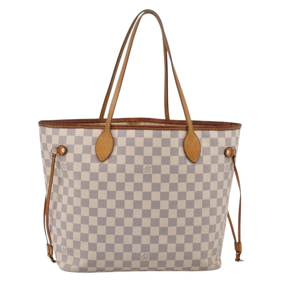 LOUIS VUITTON Damier Azur Neverfull MM Tote Bag N41605 LV Auth 207423