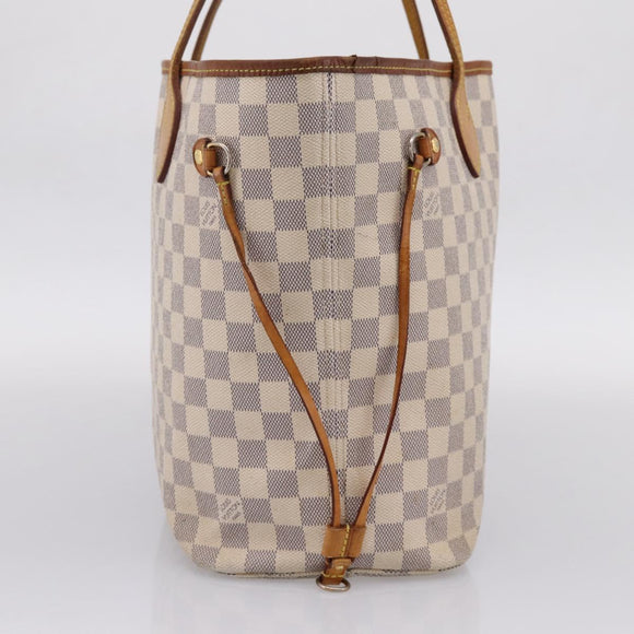 LOUIS VUITTON Damier Azur Neverfull MM Tote Bag N41605 LV Auth 207423