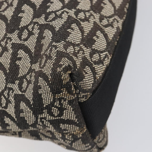 Christian Dior Trotter Canvas Shoulder Bag Black Silver Auth 207429