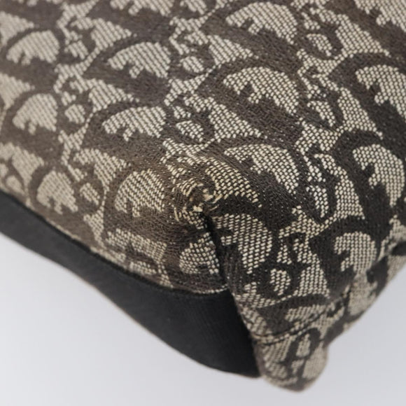 Christian Dior Trotter Canvas Shoulder Bag Black Silver Auth 207429