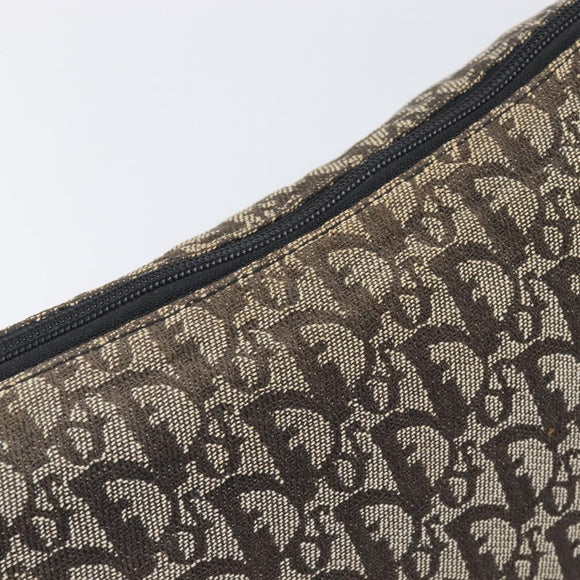 Christian Dior Trotter Canvas Shoulder Bag Black Silver Auth 207429