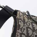 Christian Dior Trotter Canvas Shoulder Bag Black Silver Auth 207429-10