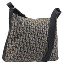 Christian Dior Trotter Canvas Shoulder Bag Black Silver Auth 207429-1