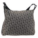 Christian Dior Trotter Canvas Shoulder Bag Black Silver Auth 207429-13