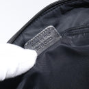 Christian Dior Trotter Canvas Shoulder Bag Black Silver Auth 207429-12