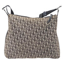 Christian Dior Trotter Canvas Shoulder Bag Black Silver Auth 207429-2