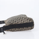 Christian Dior Trotter Canvas Shoulder Bag Black Silver Auth 207429-4