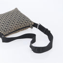 Christian Dior Trotter Canvas Shoulder Bag Black Silver Auth 207429-7