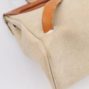 HERMES Her Bag A Dos Backpack Canvas 2way Beige Silver Auth 207431-18