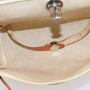 HERMES Her Bag A Dos Backpack Canvas 2way Beige Silver Auth 207431-22
