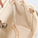 HERMES Her Bag A Dos Backpack Canvas 2way Beige Silver Auth 207431-23