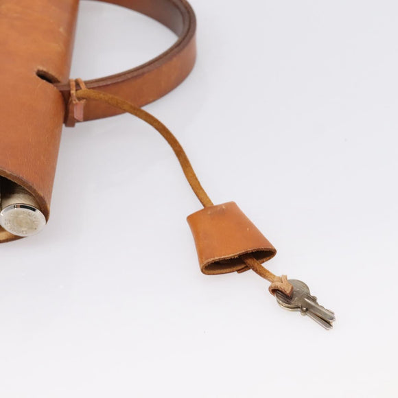 HERMES Her Bag A Dos Backpack Canvas 2way Beige Silver Auth 207431