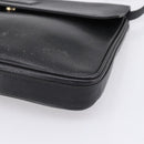 GUCCI Shoulder Bag Leather Black Gold Auth 207435-10
