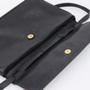 GUCCI Shoulder Bag Leather Black Gold Auth 207435-15