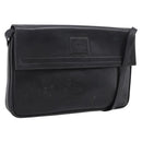 GUCCI Shoulder Bag Leather Black Gold Auth 207435-1