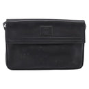 GUCCI Shoulder Bag Leather Black Gold Auth 207435-2