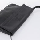 GUCCI Shoulder Bag Leather Black Gold Auth 207435-6