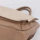 Miu Miu Madras Hand Bag Leather Beige Gold Auth 207444-15