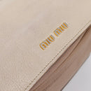 Miu Miu Madras Hand Bag Leather Beige Gold Auth 207444-19