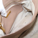 Miu Miu Madras Hand Bag Leather Beige Gold Auth 207444-25
