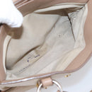Miu Miu Madras Hand Bag Leather Beige Gold Auth 207444-28