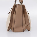 Miu Miu Madras Hand Bag Leather Beige Gold Auth 207444-3